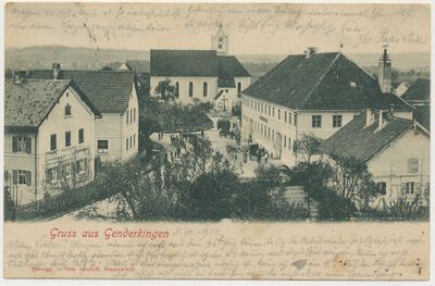 Um 1902. Die erste fotographische Aufnahme des Dorfzentrums